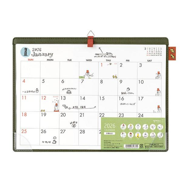 1冊までメール便対応可 ミドリ midori 2026年 デスクカレンダーA4 オジサン柄 31370006