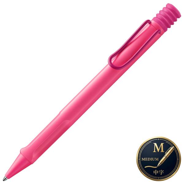 数量限定 ラミー/LAMY サファリ ボールペン ネオンピンク LABP/L2C9 字幅：M（M16・黒） ノック式 ジェットストリーム替芯M17可 ドイツ製