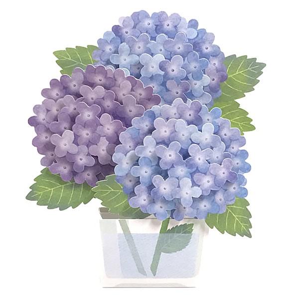 グリーティングカード 多目的 初夏カード 切り花あじさい P4976 サンリオ 紫陽花 アジサイ サマーカード 立体カード 多用途 飛び出す カード Saniro P4976 堀萬昭堂 ヤフー店 通販 Yahoo ショッピング