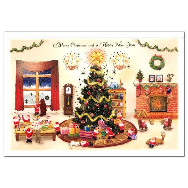クリスマスカード 洋風 ミニサンタカード S-391 クリスマスパーティー グリーティングライフ Christmas card グリーティングカード 世界の医療団支援活動