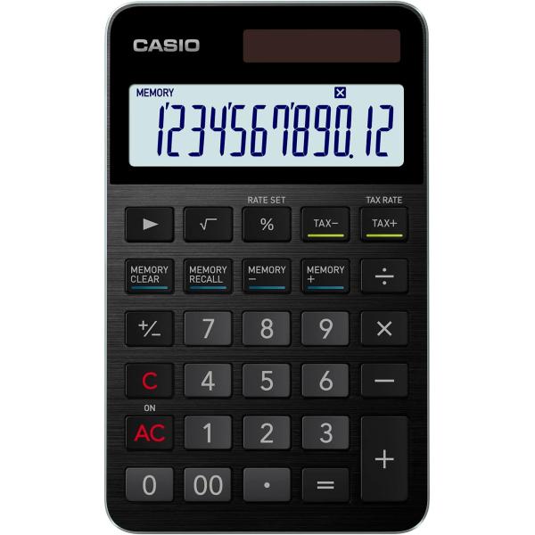 プレミアム電卓 カシオ 大判手帳タイプ 上質 国内生産 日本製 ブラック S100NB-BK