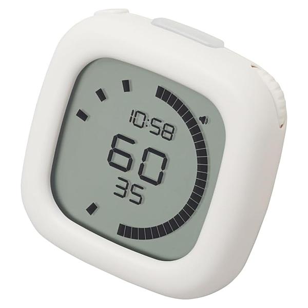 受験勉強に！LAP機能でタイパ判定、勉強ペースを見える化・分析過去問のペース配分や一日の勉強バランスを整えて学習効率UP！時間経過に合わせて円形のメモリが減っていくので時間を視覚的に実感できます。タイマーはダイヤル操作で感覚的に操作でき、最...