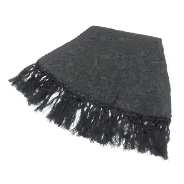 ﾌﾘﾝｼﾞ付きｼｮｰﾙ 黒×ｶｰｷ 【中古】(50999) フリンジ付きショール 黒×カーキ 【中古】(50999) : 堀田商事質店