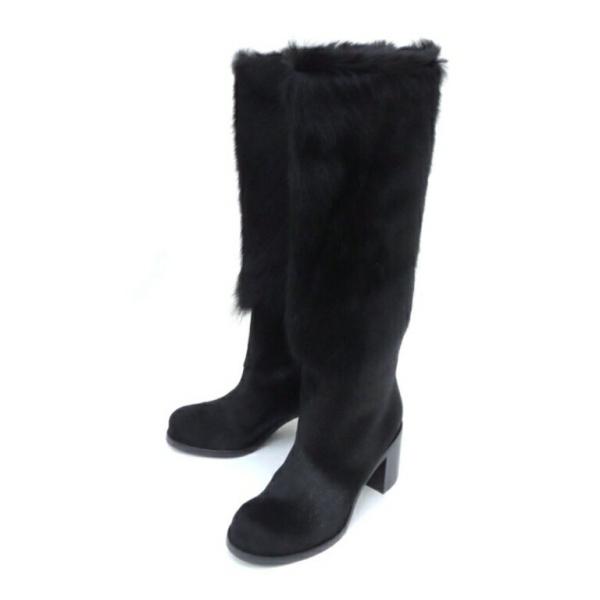 ｼｬﾈﾙ CHANEL ﾊﾗｺ ﾛﾝｸﾞﾌﾞｰﾂ 黒 38C(53594) CHANEL（シャネル） ハラコ ロングブーツ 黒 38C(53594) : 堀田商事