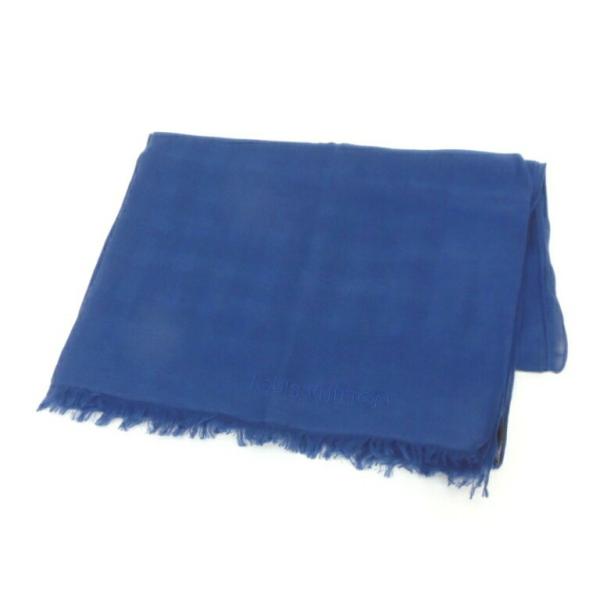 ﾙｲ･ｳﾞｨﾄﾝ ｽﾄｰﾙ M75138 ﾌﾞﾙｰ【中古】(54776) LOUIS VUITTON（ルイ・ヴィトン） ストール M75138 ブルー【中古