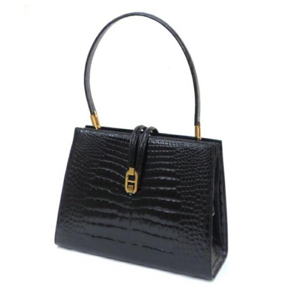 モラビト MORABITO ハンドバッグ クロコダイル 黒 【中古】(56274) MORABITO（モラビト） ハンドバッグ クロコダイル 黒 【中古】(56274