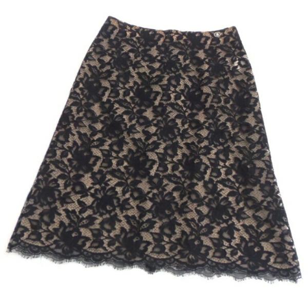 CHANEL ﾚｰｽﾀｲﾄｽｶｰﾄ 2020年 P64618V60643 黒 【中古】(57609) CHANEL（シャネル） レースタイトスカート 2020年 P64618V60643 黒