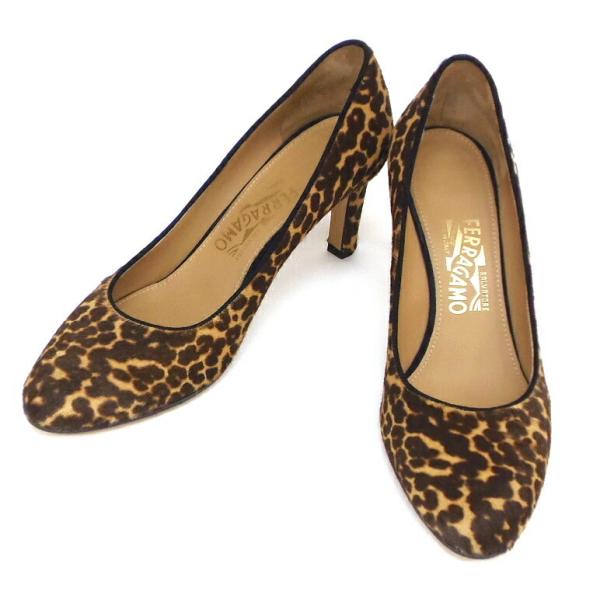 FERRAGAMO（フェラガモ） アニマル柄パンプス レオパード ハラコ 8・1