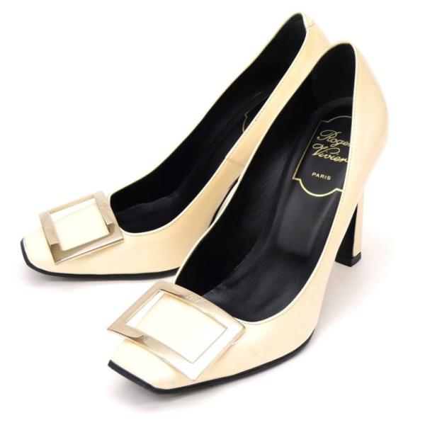 Roger Vivier　パンプス エナメル パテントレザー 白 39 1/2 Roger Vivier（ロジェヴィヴィエ） パンプス エナメル オフホワイト