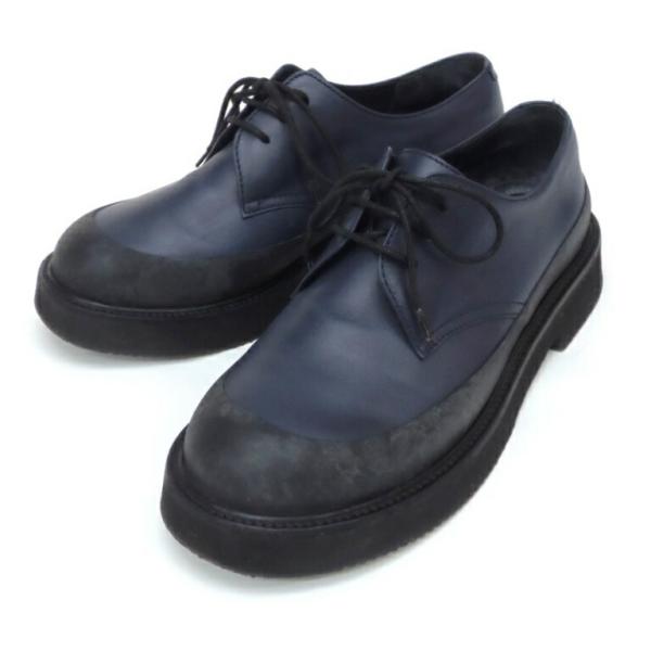 セリーヌ CELINE レースアップシューズ ネイビー×黒 37 【中古】(61173) horita78_61173