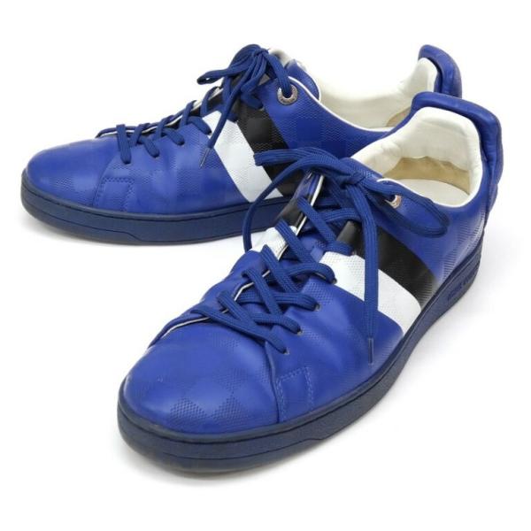LOUISVUITTON スニーカー ダミエ エンボス ブルー 7.5 【中古】(63446) LOUIS VUITTON（ルイ・ヴィトン） スニーカー ダミエ エンボス ブルー