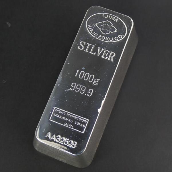 井島貴金属 純銀 インゴット ingot シルバーバー 1000g(1kg)(67898