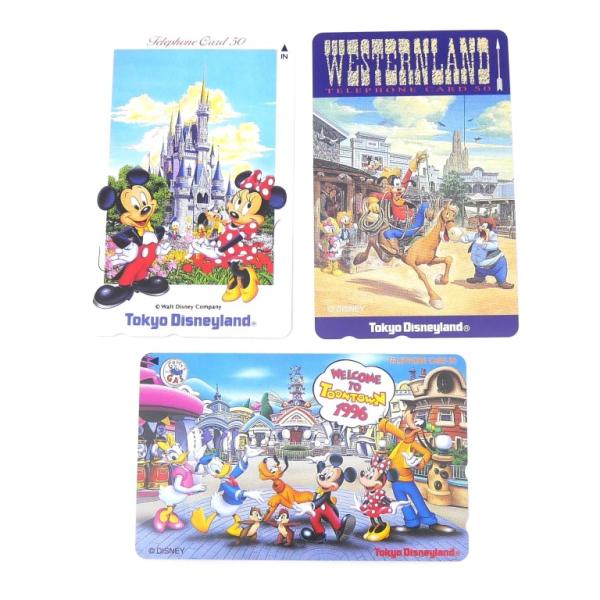 【商品名】: テレホンカード 3枚セット ディズニー ミッキーマウス 50度 東京ディズニーランド テレカ　【付属品】: 本体のみ（付属品はありません）　【ランク】: 展示未使用品　/わずかなスレはありますが、未使用品のきれいな状態です。　...