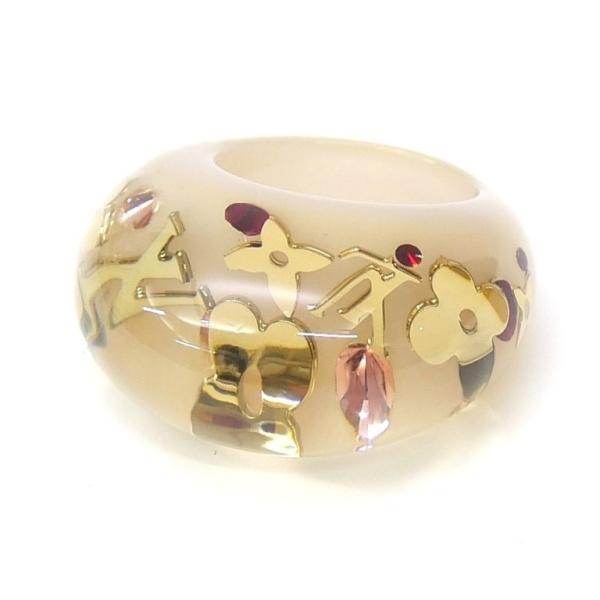 美品✨ルイヴィトン バーグ アンクルージョン リング イエロー 指輪 LOUIS VUITTON ルイヴィトン イエロー×ゴールド LVパターン バーグ