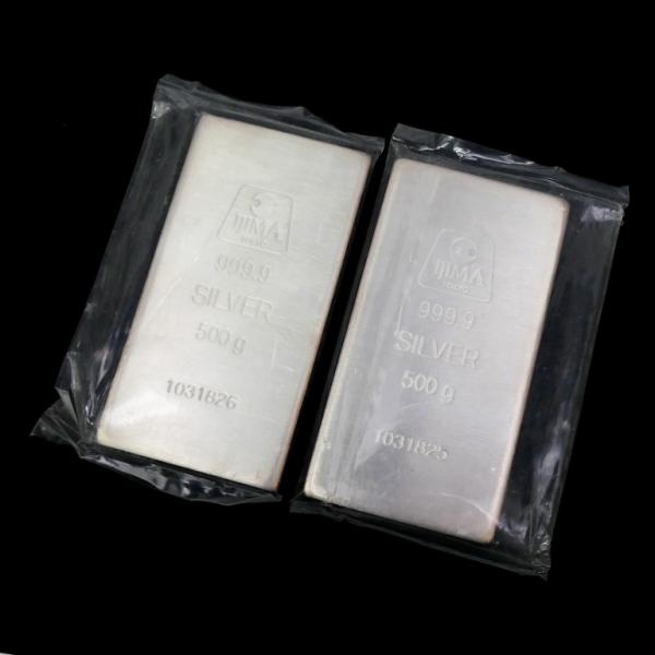 井嶋金銀工業 純銀 インゴット ingot 500g×2本セット 変色有 1000g(1kg