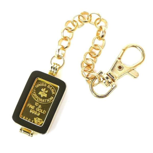 スイスバンク SWISS BANK 純金インゴット 10g バッグチャーム ゴールド