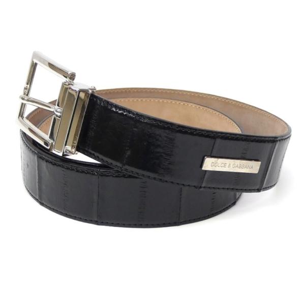 DOLCE&GABBANA（ドルチェ & ガッバーナ） レザーベルト 90cm 黒 【中古