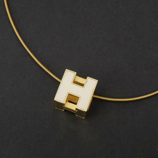 【極美品】HERMES エルメス ネックレス カージュドアッシュ Hキューブ HERMES（エルメス） ネックレス カージュドアッシュ Hキューブ 白