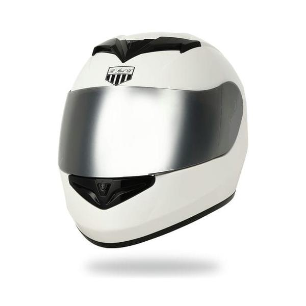 【商品名】V121 edge【カラー】white/ホワイト【追加オプションシールド】Chrome/クローム（※クリアシールドは標準装備）【商品説明】シンプルで飽きのこない形状のフルフェイスヘルメット。エアベンチレーションも装備されており、後...