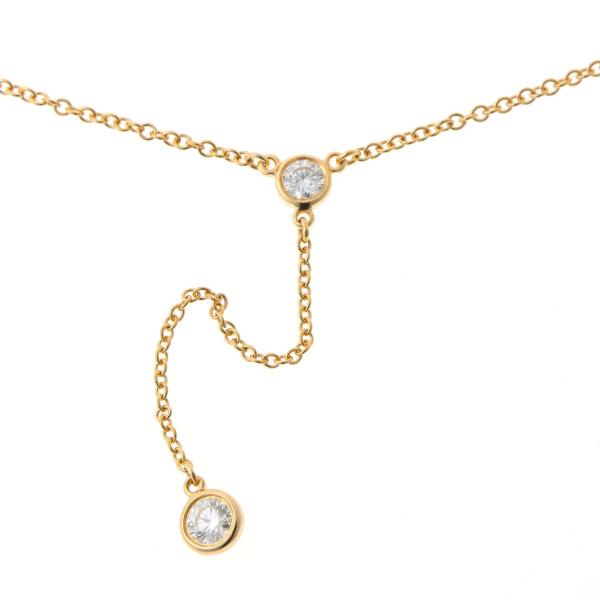 Tiffany &amp; Co. ティファニー バイザヤード ドロップ 2Pダイヤ ネックレス - イエローゴールド 750YG 2510286