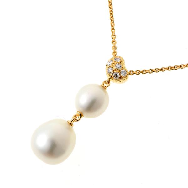 MIKIMOTO パール キーモチーフ ネックレス MIKIMOTO（ミキモト） バロックパール ダイヤ ネックレス - イエロー