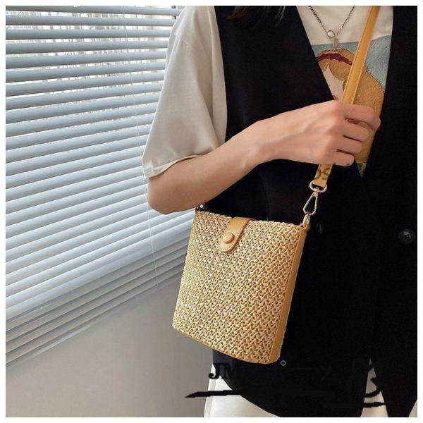 カゴバッグ ショルダーバッグ トートバック レディース 手提げ 麦わらバッグ 草編みバッグ 夏 かわいい おしゃれ 軽量 新品 夏祭り 旅行 新品