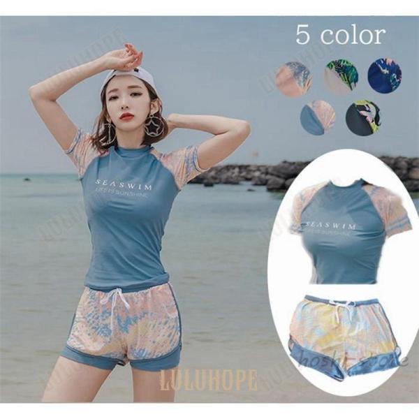 水着 体型カバー タンキニ水着 レディース 女性 ママ水着 ビキニ 大きいサイズ タンクトップ ショートパンツ  20代 30代 40代 50代 半袖 みずぎ