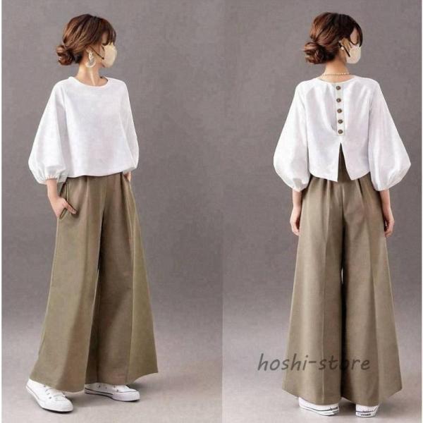 セットアップ レディース 夏 春服 トップス ブラウス ショート丈 プル