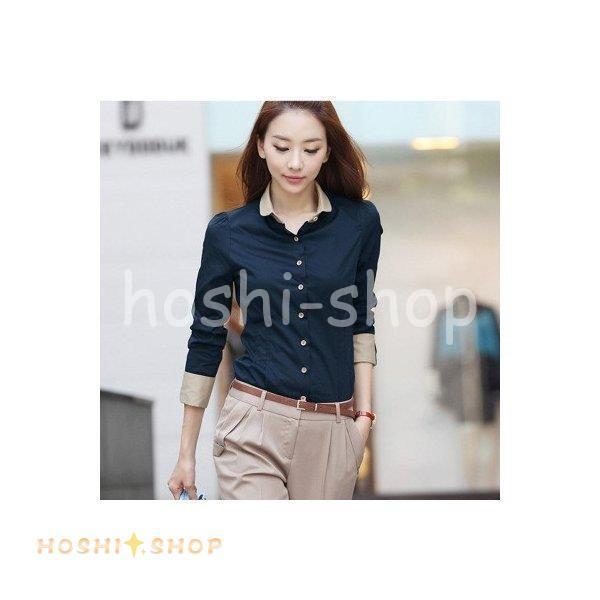 シャツ レディース ブラウス ワイシャツ Yシャツ トップス 長袖ブラウス ビジネス オフィス クールビズ リクルート カジュアル 通勤 無地 Hs0924 Mm422 星野 通販 Yahoo ショッピング