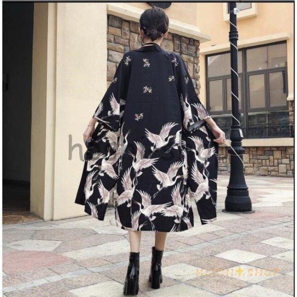 花柄の着物風ガウン&カーディガン 長めロング長袖UV対策日焼け 花柄の着物風ガウン&カーディガン 長めロング長袖UV対策日焼け