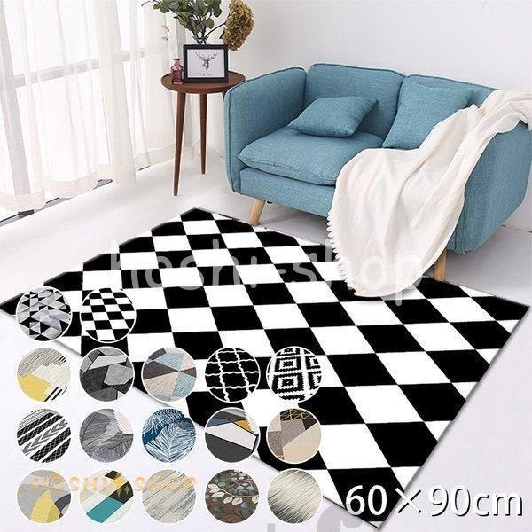 ラグ ラグマット おしゃれ 北欧 洗える カーペット 絨毯 長方形 かわいい カーペット対応 幾何学模様 60cm 90cm Ky0916 D36 星野 通販 Yahoo ショッピング