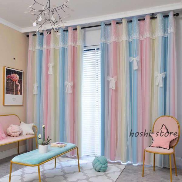 カーテン 可愛い レースカーテンプレゼント 子供部屋 エレガント 花柄 Star1225 Curtain17 星野 通販 Yahoo ショッピング