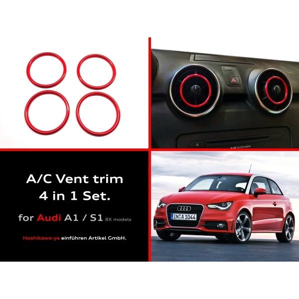 全3色】 アウディ Audi A1 / S1 (8X)用 3D アルミ アルマイト