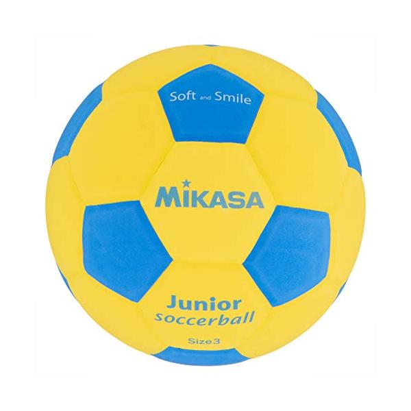ミカサ(MIKASA) ジュニア サッカーボール 3号 スマイルサッカー 約150g イエロー/ブルー 貼りボール SF3J-YBL 推奨内圧0