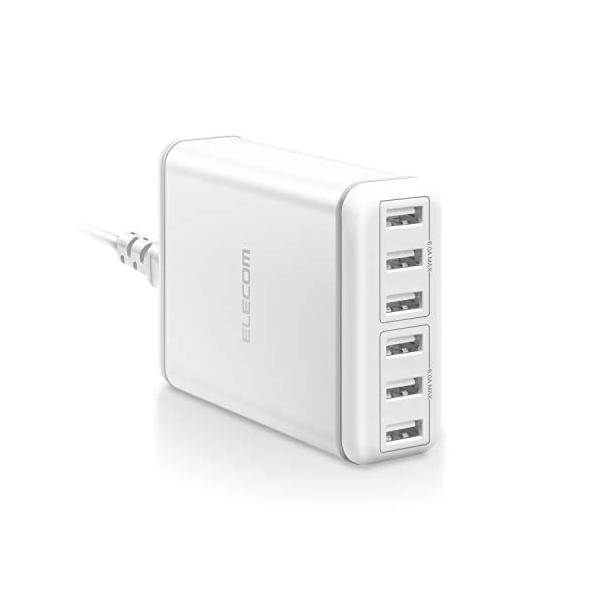 他サイト： エレコム USB コンセント 充電器 合計60W USB-A×6 【 iPhone SE315141312 / iPad / Android 対の商品画像