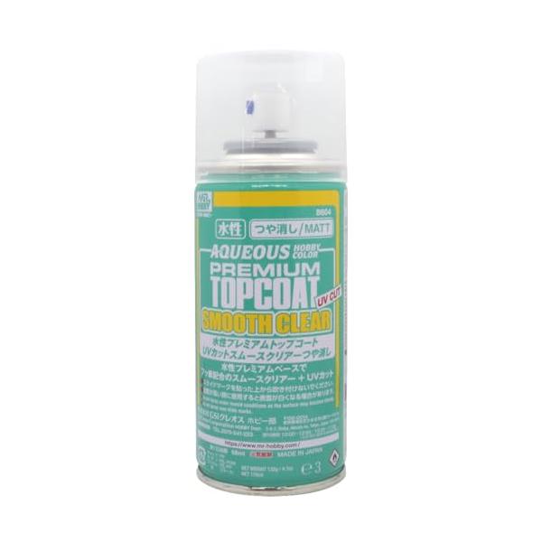 GSIクレオス Mr.トップコート 水性プレミアムトップコート UVカットスムースクリアースプレー つや消し 170ml ホビー用仕上材 B60