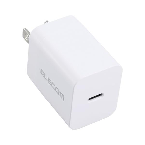 エレコム 充電器 Type-C USB-C 20W USB PD対応 1ポート PSE認証品 GaN採用 折りたたみ式プラグ ホワイト 【 iP