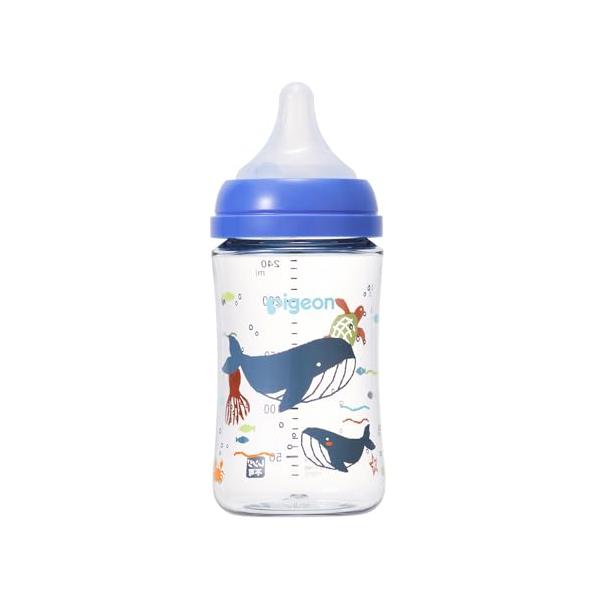 他サイト： PIGEON ピジョン 母乳実感 哺乳びん 240ml 3ヵ月頃~ 軽くて割れにくいプラスチック製 Sea ガラスの様なプレミアムな透明度(T-の商品画像