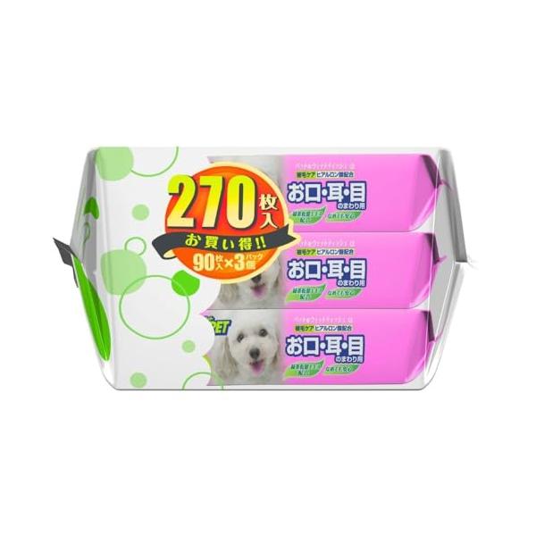 JOYPET(ジョイペット) JOYPET ウェットティッシュ お口・耳・目のまわり用 ペット用 270枚入(90枚入×3個パック)