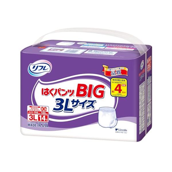 リフレ はくパンツ BIG 3Lサイズ 14枚入 リブドゥコーポレーション 紙