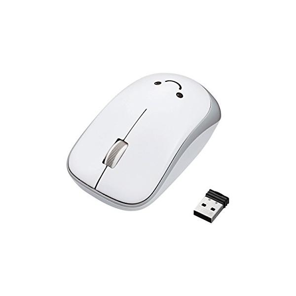 エレコム マウス ワイヤレス (レシーバー付属) Mサイズ 3ボタン IRセンサー 省電力 ホワイト M-IR07DRWH