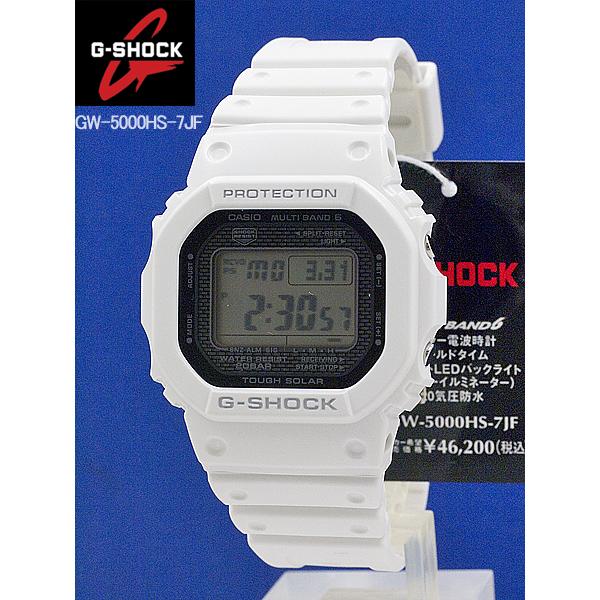 CASIO G-SHOCK GW-5000HS-7JF 電波ソーラー New) CASIO G-SHOCK GW-5000HS-7JF White Men Watch Radio wave