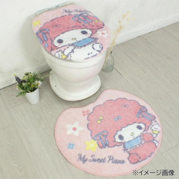 マットの裏面は滑り止め加工。トイレ2点セット(洗浄・暖房便座用フタカバー＆トイレマット) サンリオ マイメロディ SB-640-S サンリオ マイメロディ マイスイートピアノ マイメロ フタカバー トイレマット  トイレ サニタリー 洗濯機...