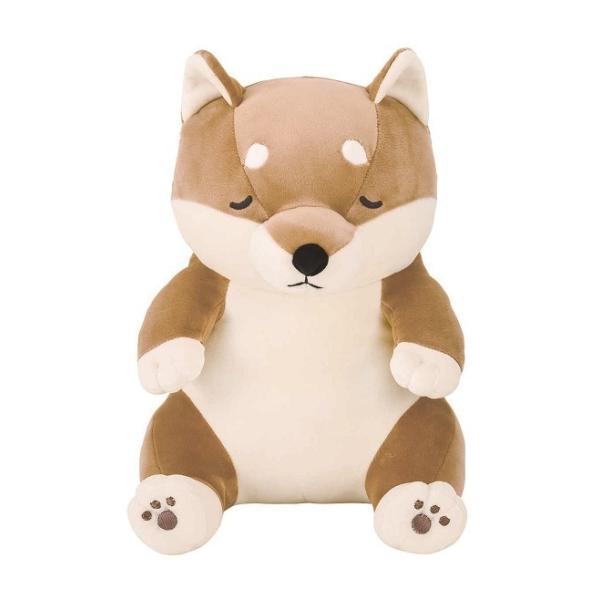 『プレミアムねむねむアニマルズ』より新デザインの抱きまくらが登場！キョトンとした座り姿がとても愛らしく心が和みます♪抱き枕　立ち　タテ型　抱っこ　癒し　肌触り　手洗い　可能　大きい　可愛い　動物　ねむねむ　アニマルズ　犬　柴犬　りぶはあと　...