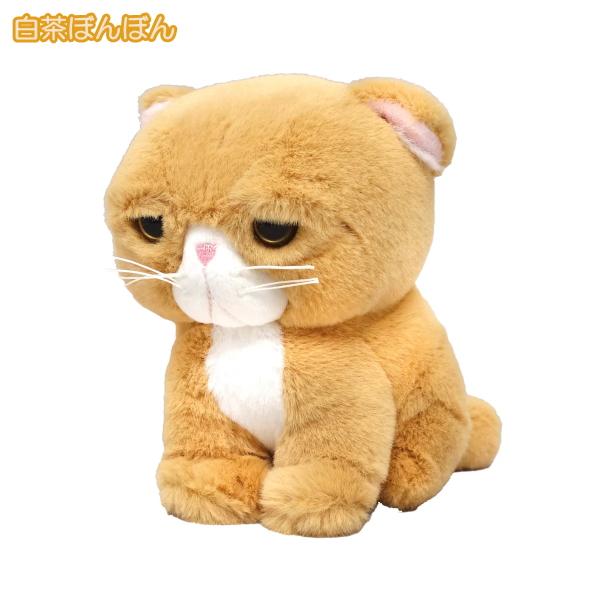 もちゃぼんぼん ぬいぐるみ 白茶ぼんぼん 内藤デザイン研究所 猫 ねこ 人形 ふてネコ エキゾチックショートヘア