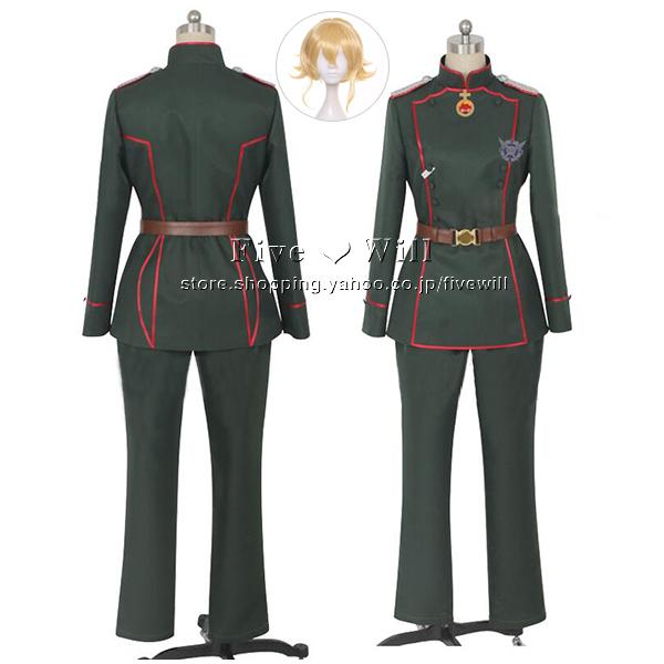 【送料無料】幼女戦記 風 ターニャ・フォン・デグレチャフ コスプレ衣装 制服 男/女用サイズ ウィッグ 靴 cosplay ハロウィン仮装 アニメ  ゲーム コスチューム