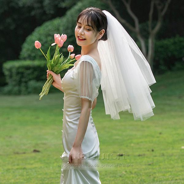 送料無料 ウエディングベール ショートベール60cmコーム付き フェイスアップベール 花嫁 披露宴 二次会 スパンコール ブライダル フラワーベール Hsts04 東京ビートル 通販 Yahoo ショッピング