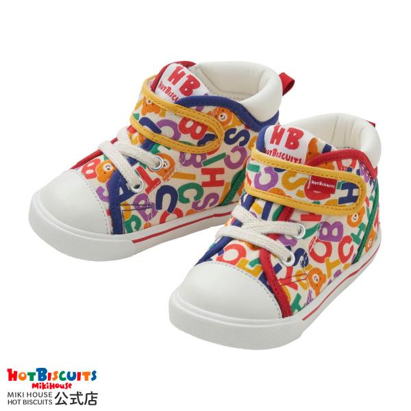 HOT BISCUITS ミキハウス セカンドシューズ ロゴ総柄 セカンドベビー