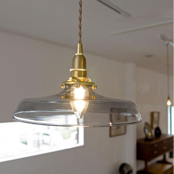 アンティーク アルミ製 電気傘 安土草多 吹きガラス ペンダントライト 傘 泡 AZ-L02A ランプ