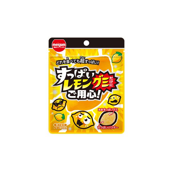 3個に1個すっぱいガムの「すっぱいレモンにご用心」が、どれを食べても超ーすっぱい！グミになりました。あの頃食べていたすっぱさを再現。刺激的な酸味に、思わず涙とあの頃の思い出が溢れ出すかも…？